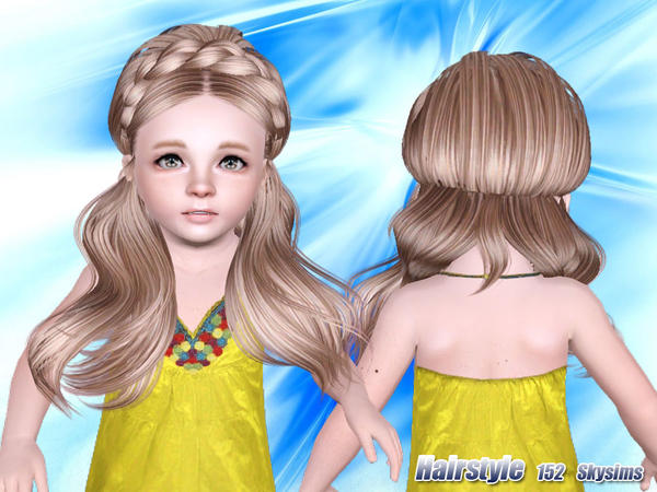 Braided crown hairstyle 152 by Skysims for Sims 3