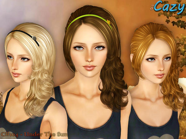 Thin headband hairstyle Under the sun by Cazy for Sims 3