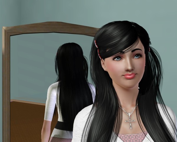 Peggy`s accessorized hairstyle retextured by Savio  for Sims 3
