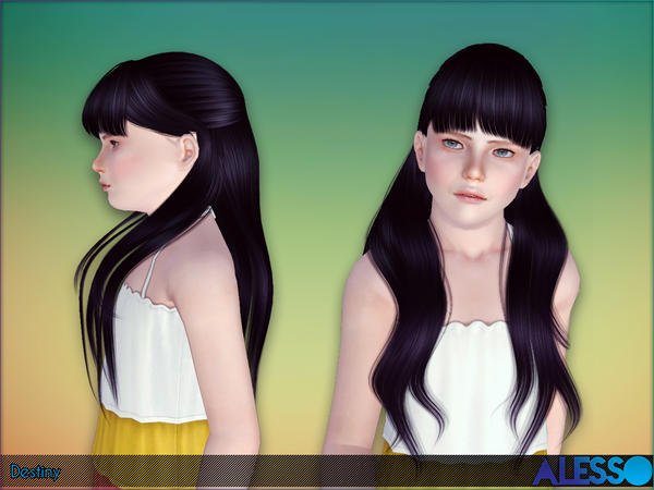Playful Destiny hairstyle by Alesso for Sims 3