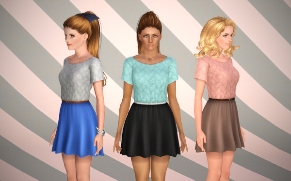 Ponytail with bow retextured by Brad for Sims 3