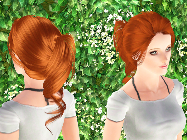 Loosely bound ponytail Peggy`s hairstyle retextured by Brad for Sims 3