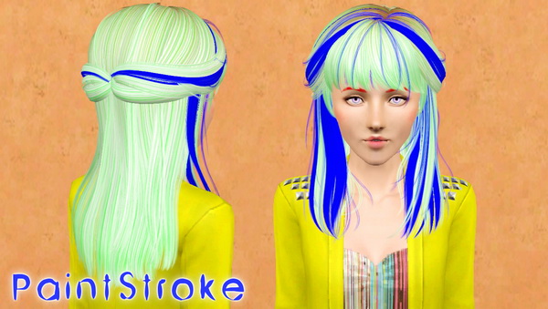 Half up do with bangs hairstyle NewSea`s Voyage retextured by Katty for Sims 3
