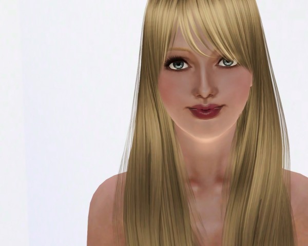 Smooth and straight hairstyle Raonjena 16 retextured by Savio for Sims 3