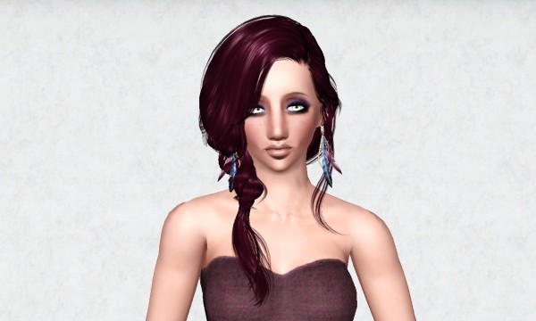 Messy side fishtail Peggy`s Retextured by Marie Antoinette for Sims 3