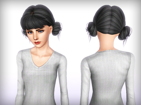 Double buns Skysims’s Hairstyle 109 retextured by Forever and Always for Sims 3