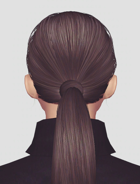  Long ponytail hairstyle Skysims173 retextured by Momo for Sims 3