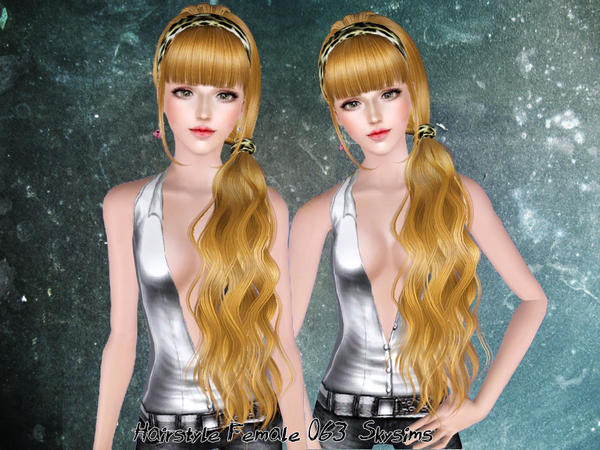 Rhinestones headband hairstyle 063 by Skysims for Sims 3