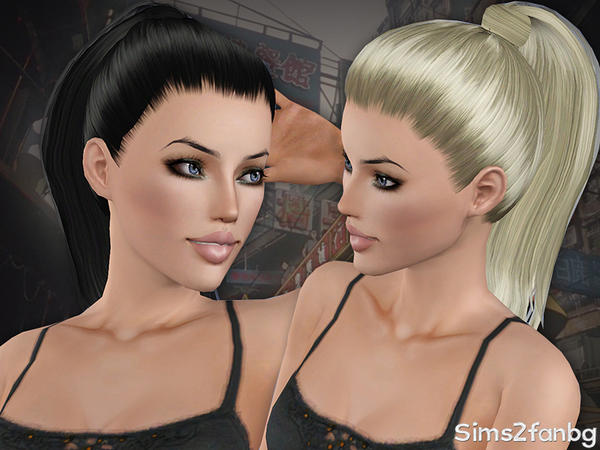 Ponytail hairstyle 15 by sims2fanbg for Sims 3