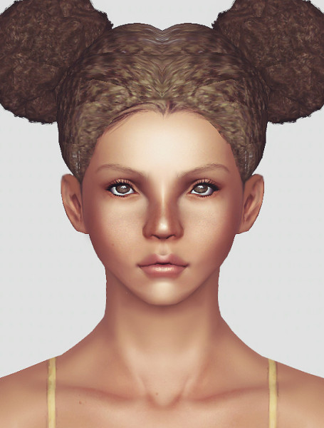 Afro Puffs Newsea and Modish Kitten hairstyle mashup by Momo for Sims 3