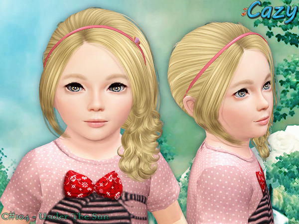 Thin headband hairstyle Under the sun by Cazy for Sims 3