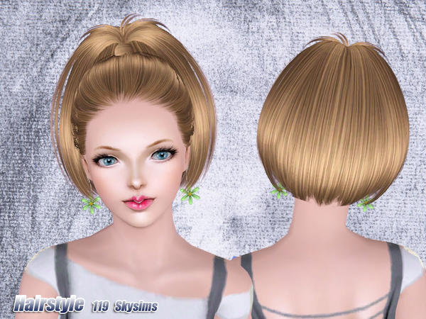 Edgy chic pigtail hairstyle 119 by Skysims for Sims 3