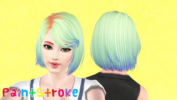 Headband bob hairstyle Newsea’s Sweet Scar retextured by Katty for Sims 3