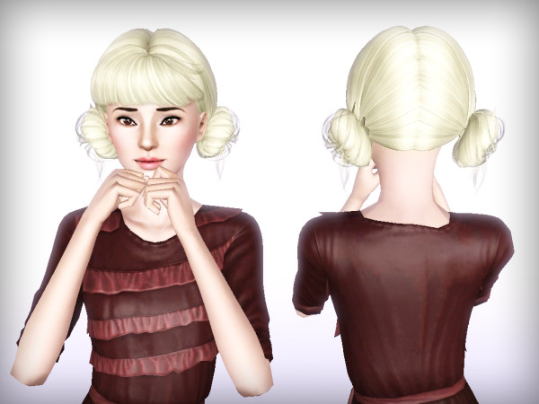 Double buns Skysims’s Hairstyle 109 retextured by Forever and Always for Sims 3