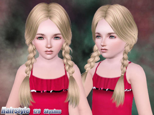 Student braids hairstle 129 by Skysims - Sims 3 Hairs