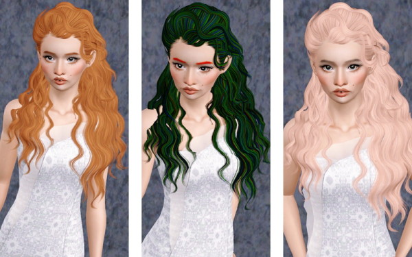 Momo`s Disco Curly long hairstyle retextured by Beaverhausen for Sims 3