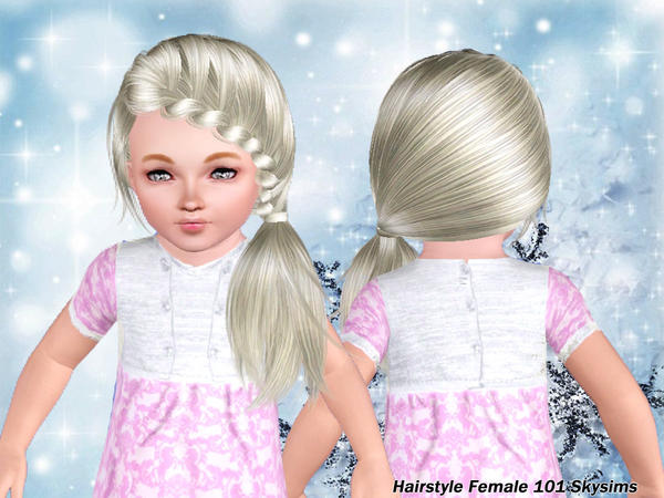 Side braid ponytail hairstyle 101 by Skysims for Sims 3