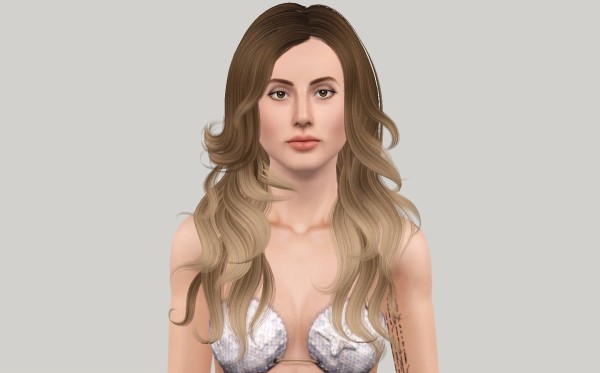 Dimensional wavy hairstyle Newsea`s Abbie retextured by Fanskher for Sims 3