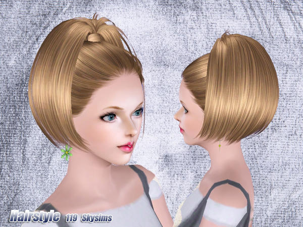 Edgy chic pigtail hairstyle 119 by Skysims for Sims 3