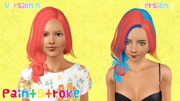 Tousled side pigtail hairstyle  Skysims 117 retextured by Katty for Sims 3