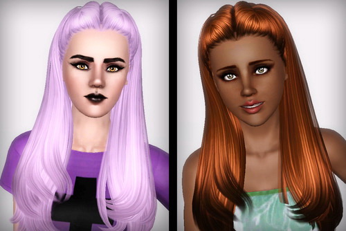Middle part caught hairstyle SkySims 67 retextured by Forever and Always for Sims 3