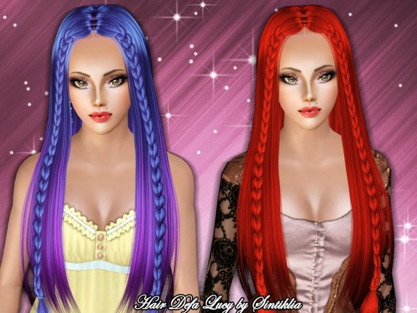 Defa Lucy braided hairstyle by Sintiklia for Sims 3
