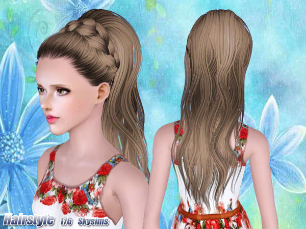 Braided headband hairstyle 176 by Skysims  for Sims 3