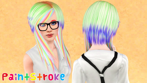 Chopped modern hairstyle Elexis Scene Queen retextured by Katty for Sims 3