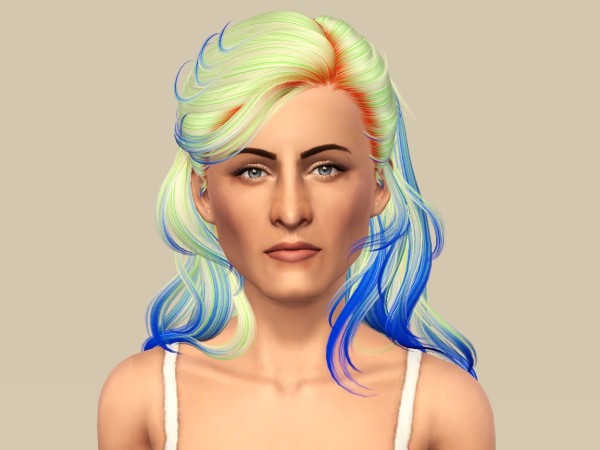 Highlighted hairstyle NewSea`sSunsetGlow retextured by Fanaskher for Sims 3