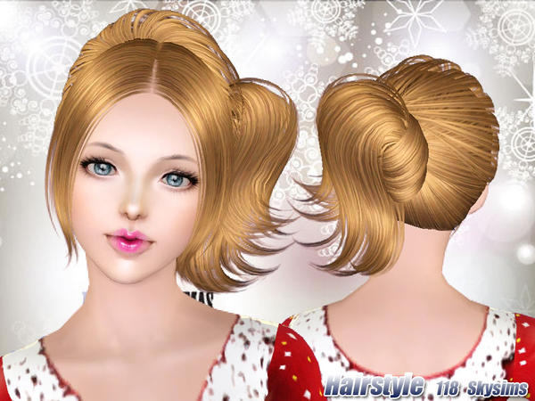 Soft as silk hairstle 118 by Skysims for Sims 3