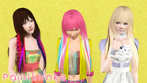 Fringe and highlights hairstyle Newsea`s Hit the Lights retextured by Katty for Sims 3