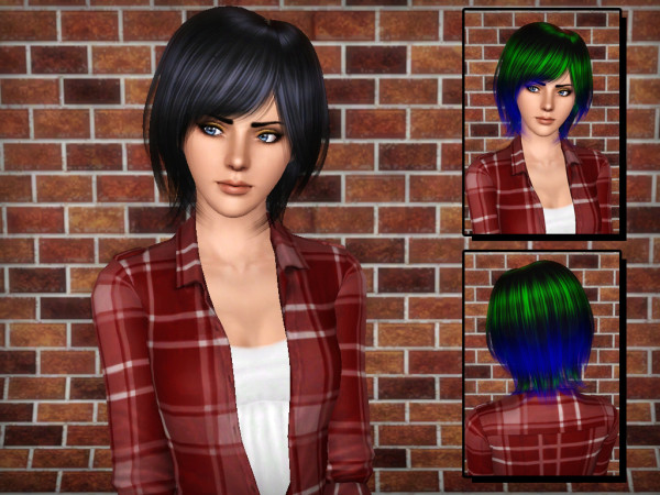 Modern fringed bob hairstyle Raonjena 79 retextured by Forever and Always for Sims 3