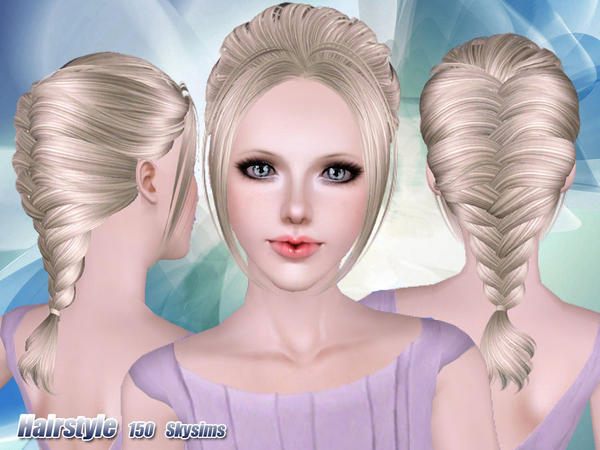 Big fishtail hairstyle 150 by Skysims  for Sims 3