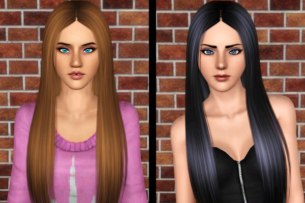 Very straight hairstyle NightCrawler 08 for Sims 3