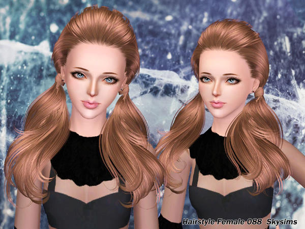 Double dimensional ponytails hairstyle 088 by Skysims for Sims 3