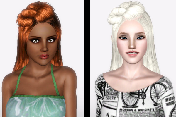 Pretzel hairstyle ButterflySims Hair 079 retextured by Forever and Always for Sims 3