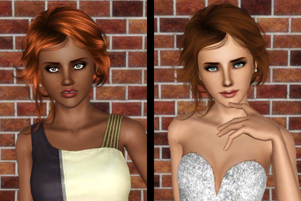 Messy chignon hairstyle Newsea Lotus In Snow retextured by Forever and Always for Sims 3