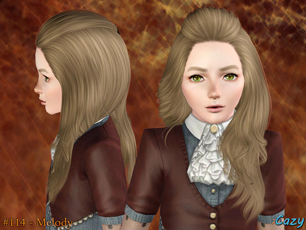 Rolled bangs hairstyle Melody by Cazy for Sims 3