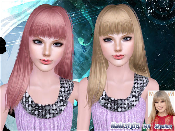 Straight romantic hairstyle 149 by Skysims  for Sims 3