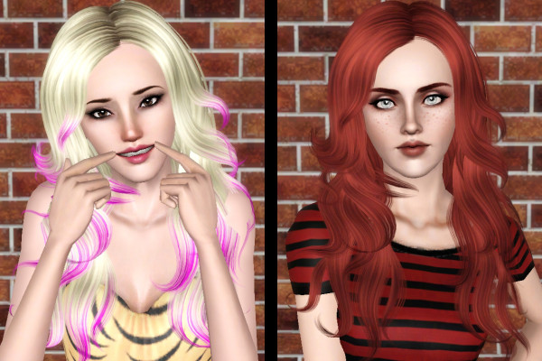 Dimensional wavy hairstyle Newsea`s Abbie retextured by Forever and Always for Sims 3
