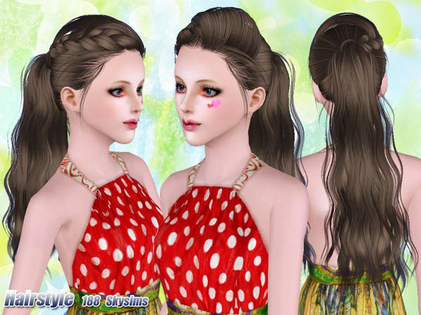 Ponytail with some wicker hairstyle 188 by Skysims   for Sims 3