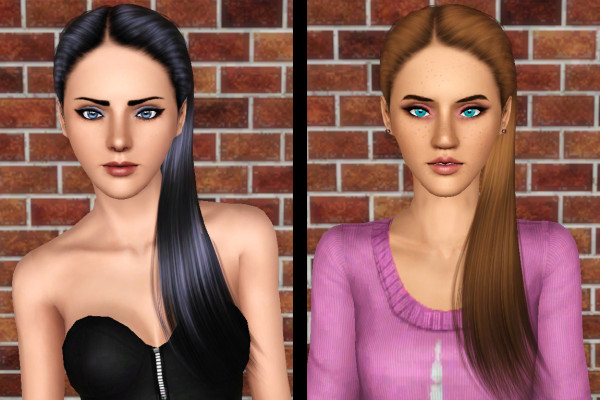 Middle parth straight hairstyle Cazy 118 Rosanna retextured by Forever and Always for Sims 3