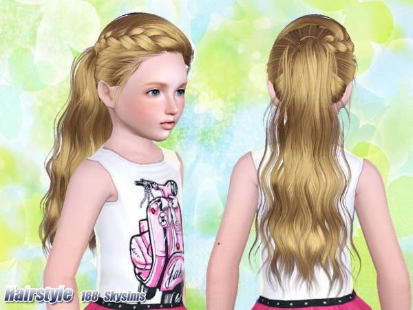 Ponytail with some wicker hairstyle 188 by Skysims   for Sims 3