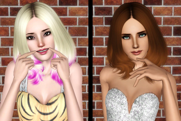 Below chin lenght hairstyle Cazy 115 Faye retextured by Forever and Always for Sims 3