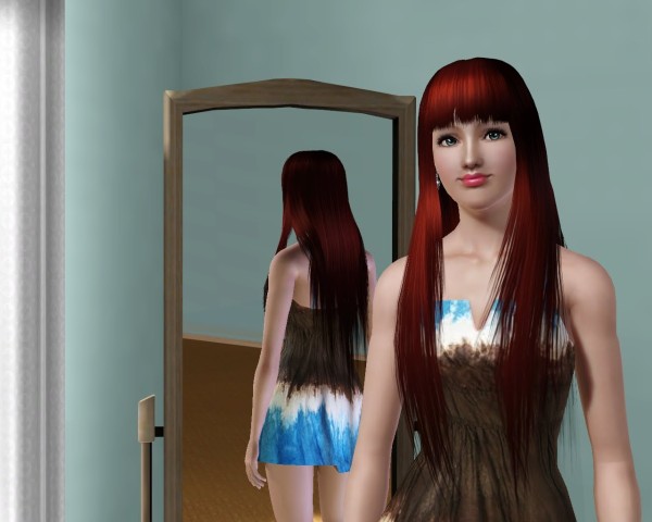 Straight with bangs hairstyle Peggy`s 37 retextured by Savio for Sims 3