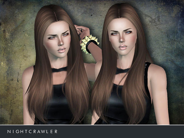 Straight middle part hairstyle 02 by Nightcrawler for Sims 3
