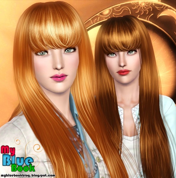 Shiny bangs hairstyle Peggy`s 5007 retextured by TumTum Simiolino for Sims 3