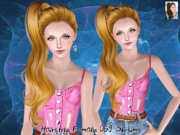 Naturally ponytail hairstyle 059 by Skysims for Sims 3