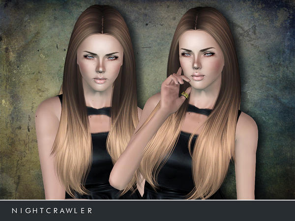 Straight middle part hairstyle 02 by Nightcrawler for Sims 3