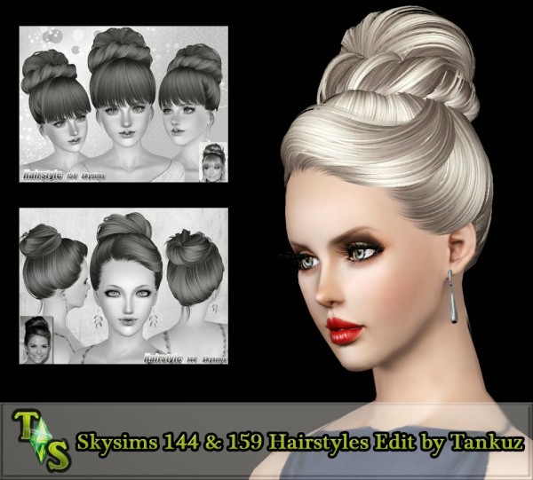 Skysims 144 and159 hairstyles retextured by Katty for Sims 3